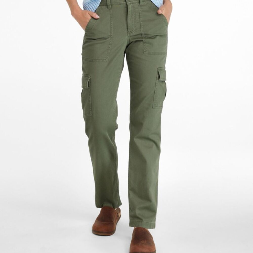 L.L. Bean Women's Comfort Stretch Pants, Mid-Rise Straight-Leg Cargo Size 14MT